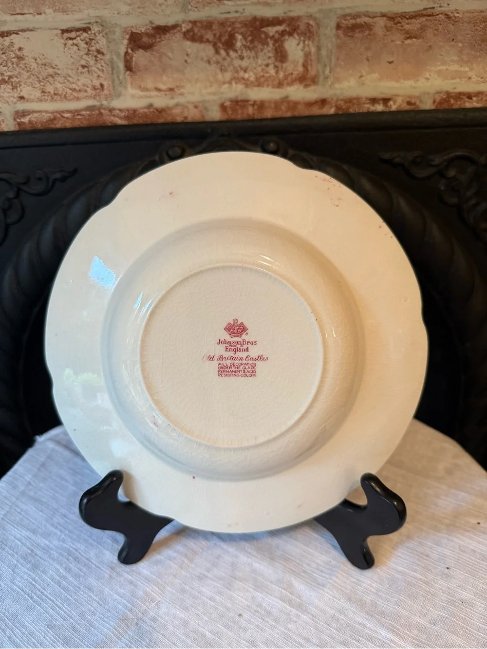 Johnson Bros Vintage Red Transferware Wide Soup Bowl Plate Wall Mismatched China